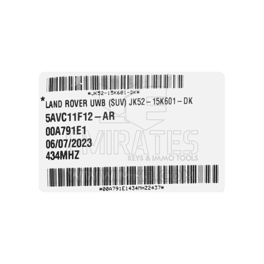 NOVO Range Rover 2019-2024 Genuíno / OEM Smart Remote Key 5 Botões 433MHz Número da peça OEM: JK52-15K601-DK / LR116874 | Chaves Emirates