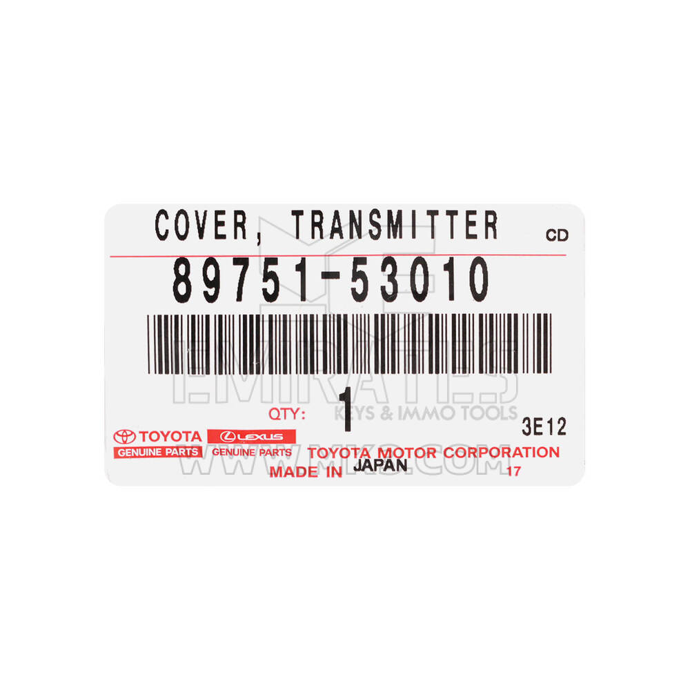 New Lexus Genuine/OEM Remote Key Shell Back Side Manufacturer Part Number: 89751- 53010 High Quality Best Price| Emirates Keys