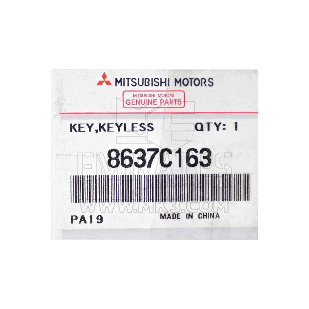Nouvelle clé télécommande intelligente d'origine / OEM Mitsubishi Pajero 2016 3 boutons 433 MHz Numéro de pièce du fabricant : 8637C163 | Emirates Keys