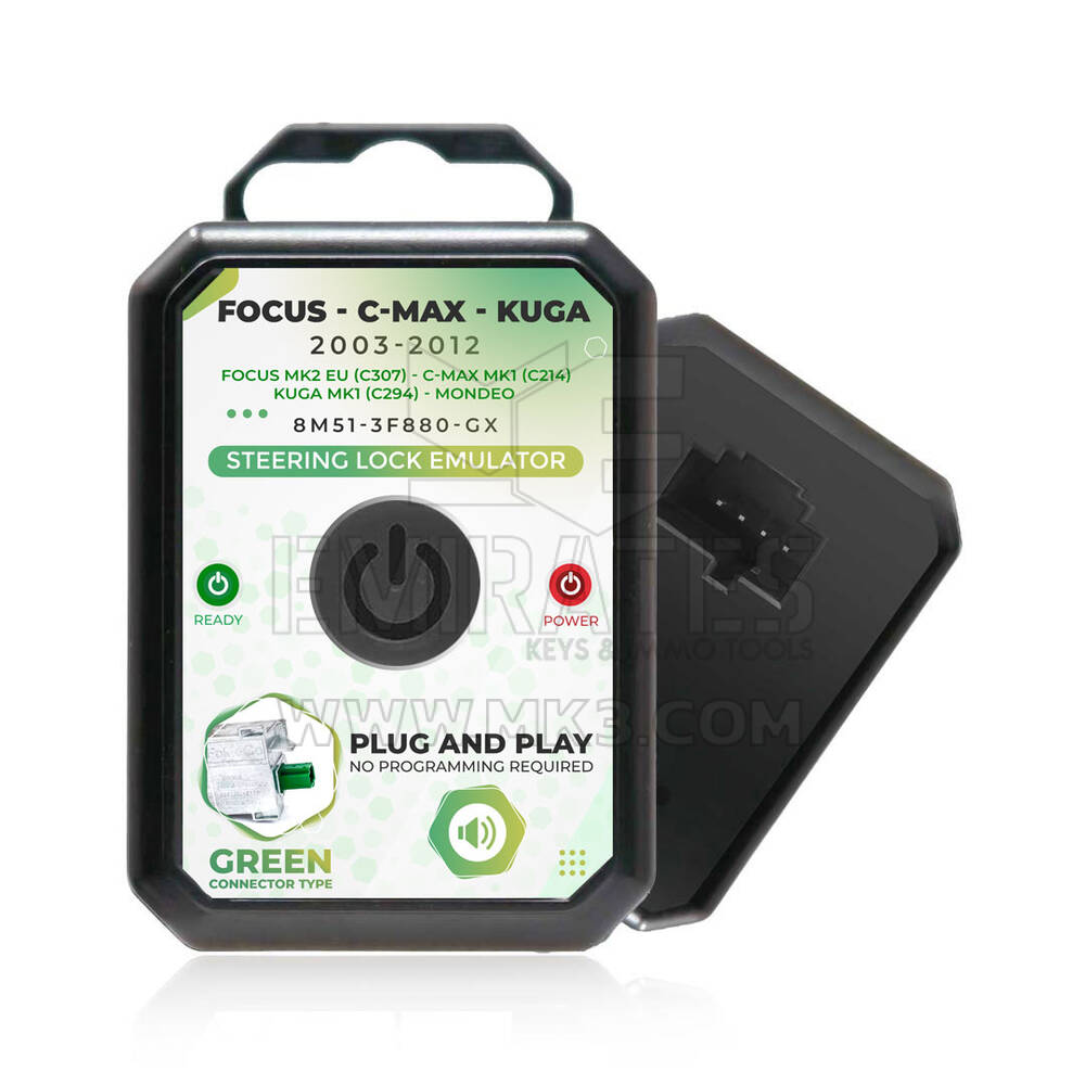 Ford Focus C-Max Kuga Mondeo Steering Lock Simulator Emulator Green Connector Type | MK3