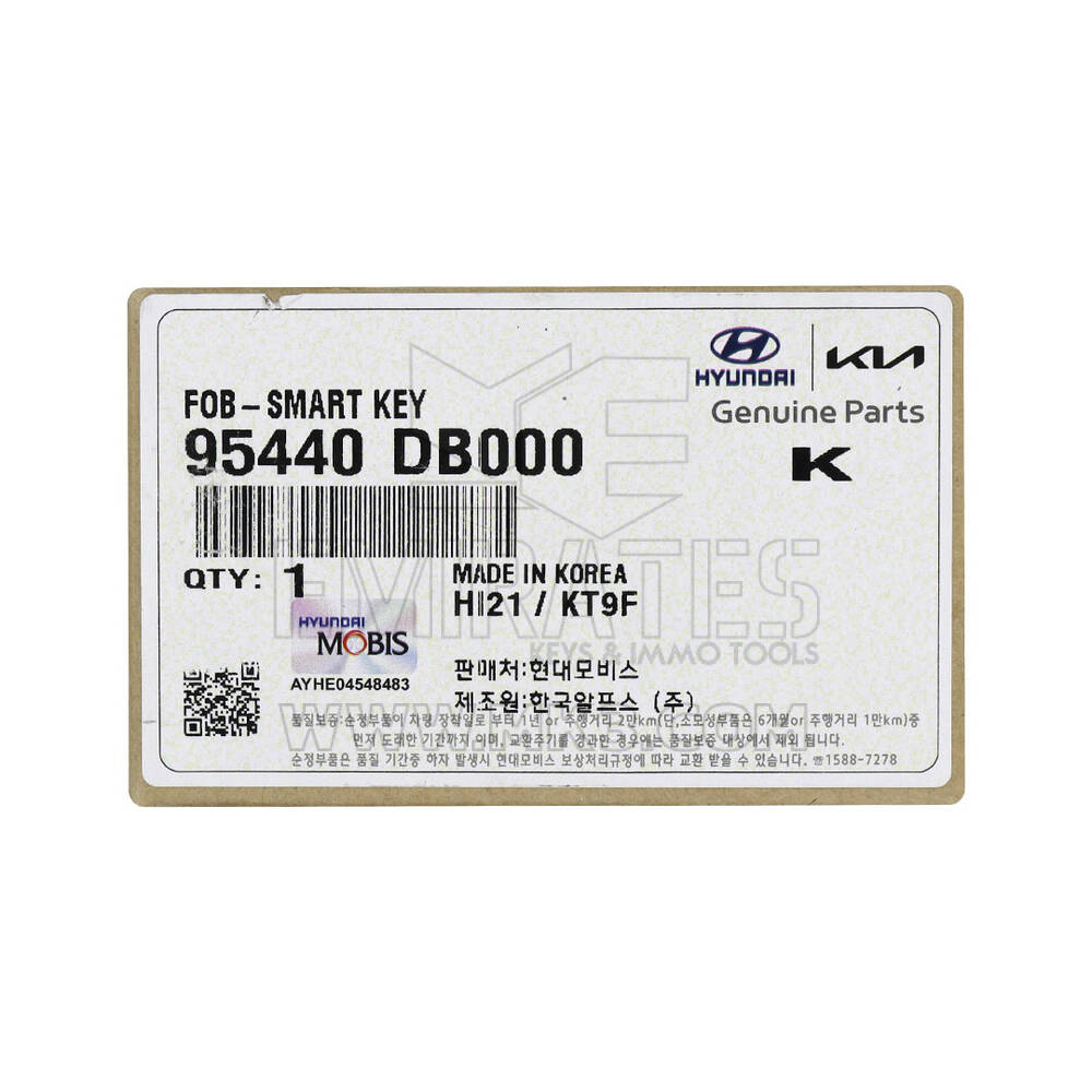 New KIA Niro 2021 Genuine / OEM Smart Remote Key 3+1 Buttons 433MHz OEM Part Number: 95440-DB000 | Emirates Keys