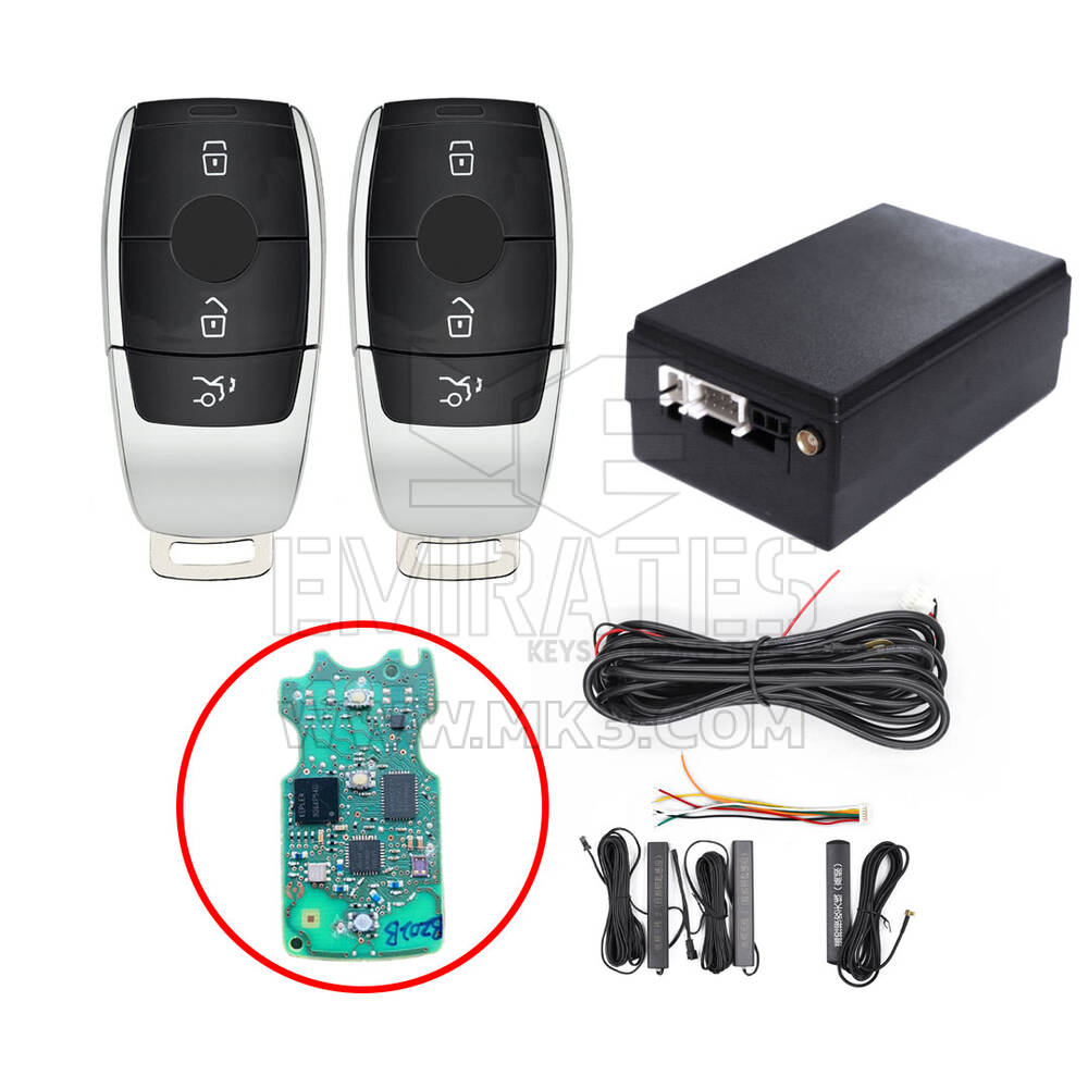 Keyless Entry Kit For Mercedes FBS4 cars works with Factory OEM Push Start Button (Add Key) ESW309C-BE2