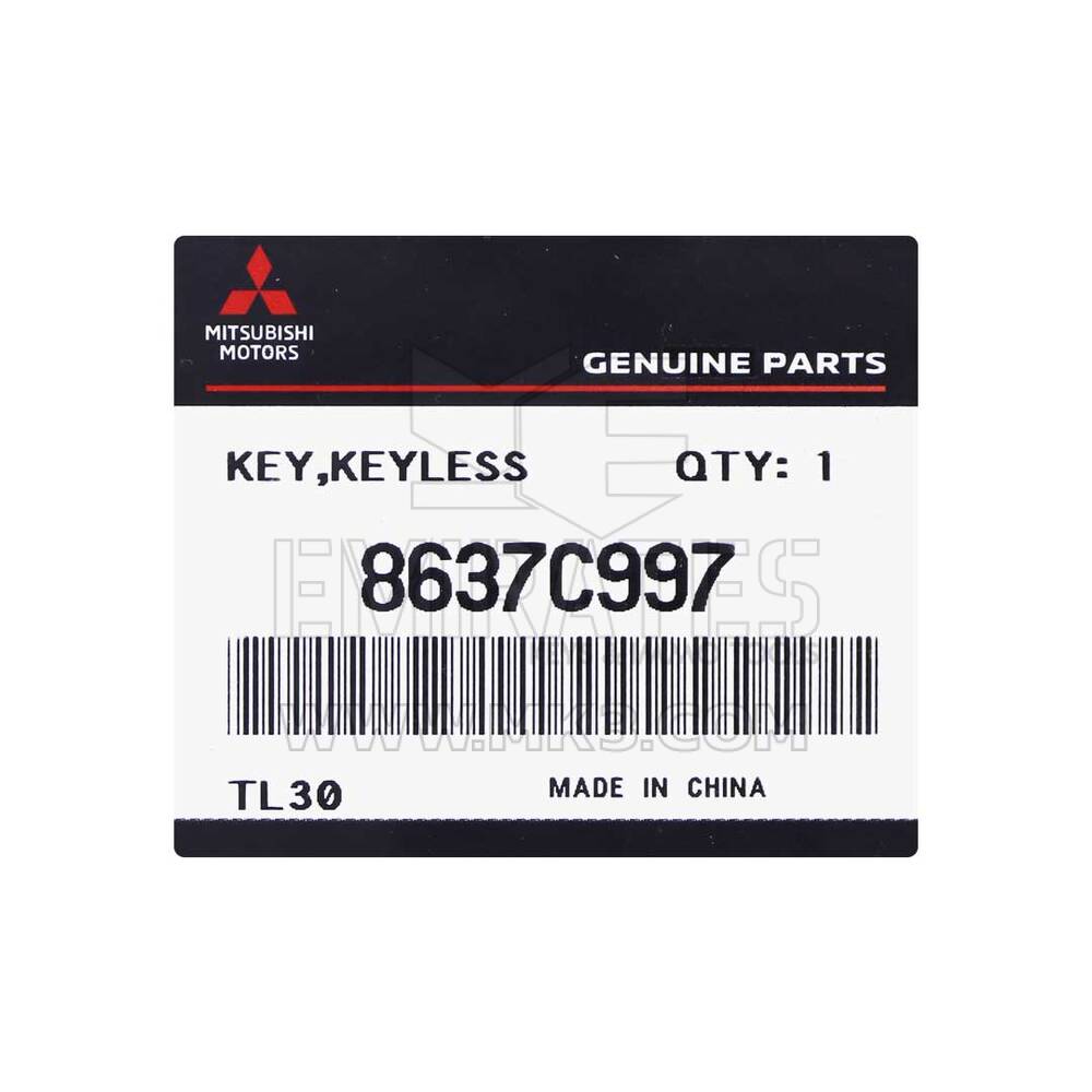 Nouvelle clé télécommande intelligente d'origine / OEM Mitsubishi Pajero 2023 2 boutons 433 MHz Numéro de pièce OEM : 8637C997 - ID FCC : GHR-M014 | Emirates Keys