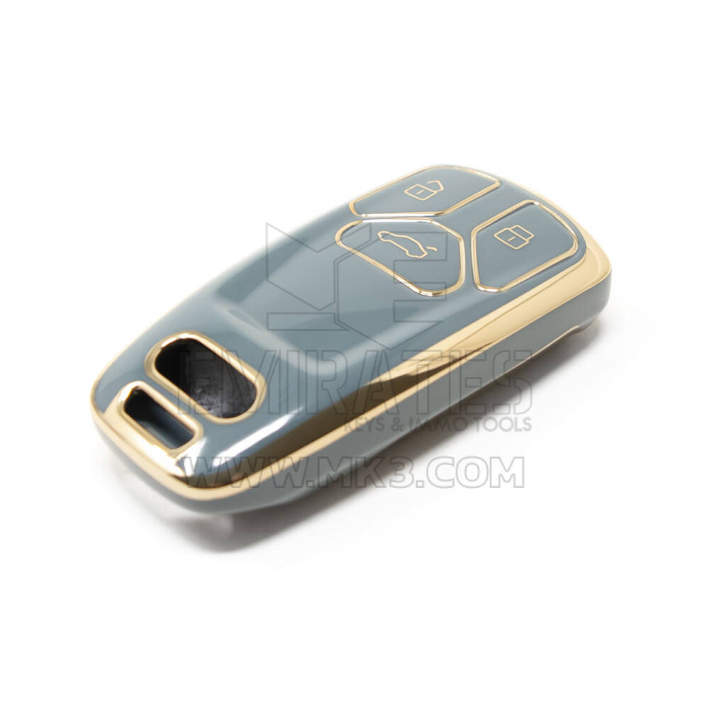Novo aftermarket nano capa de alta qualidade para audi tt a4 a5 q7 sq7 chave remota 3 botões cor cinza Audi-B11J Chaves dos Emirados