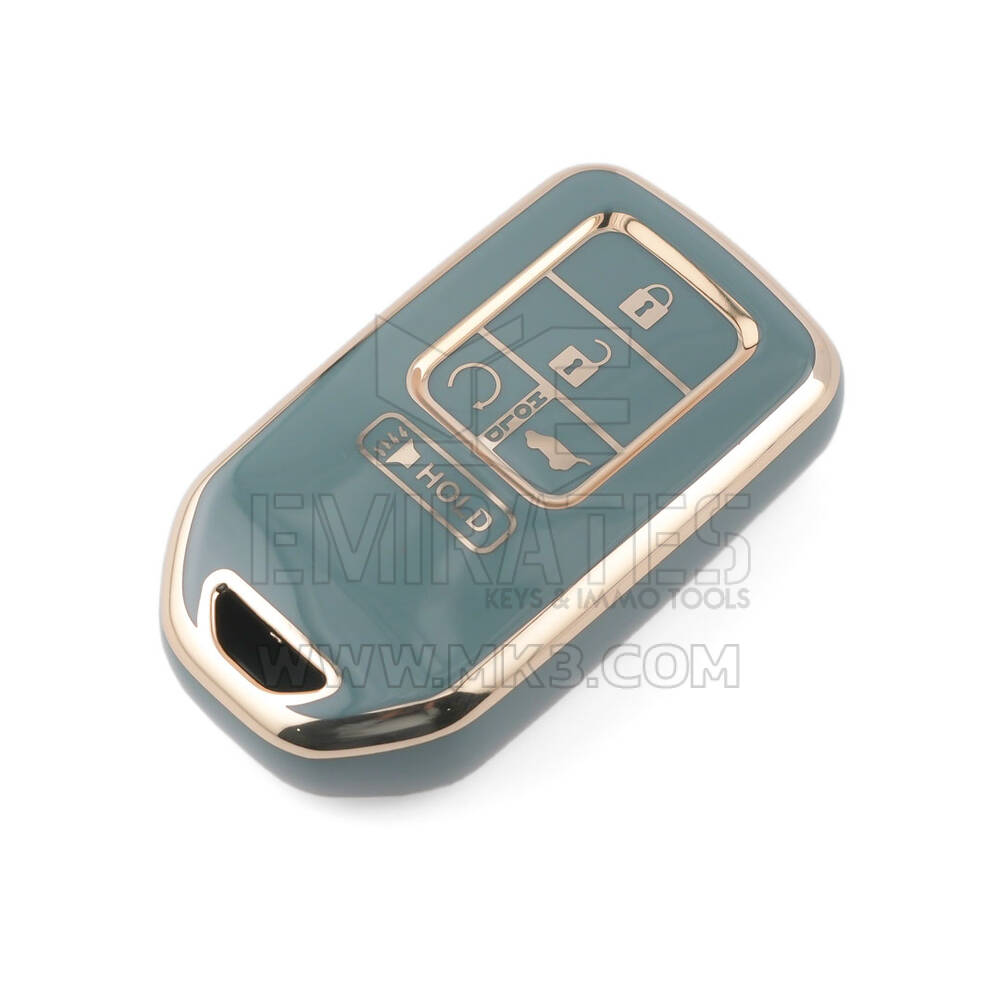 Nueva cubierta Nano de alta calidad del mercado de accesorios para llave remota Honda 4 + 1 botones Color gris HD-A11J5B | Cayos de los Emiratos