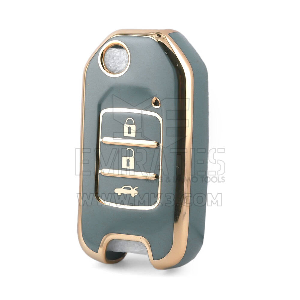 Нано-чехол высокого качества для Honda Flip Remote Key 3 кнопки серого цвета HD-B11J3