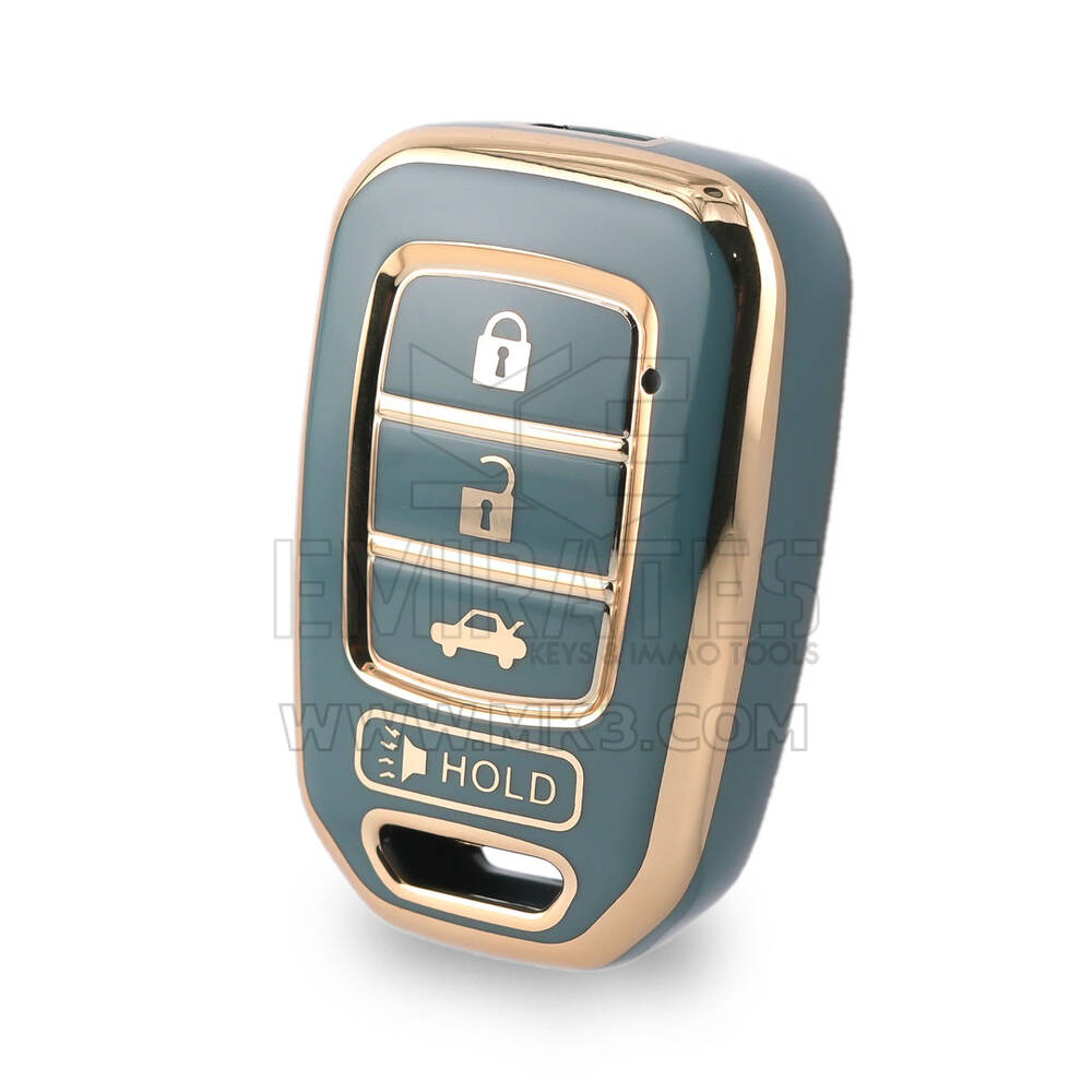 Funda Nano de alta calidad para llave remota Honda CR-V, 3 + 1 botones, Color gris, HD-D11J4