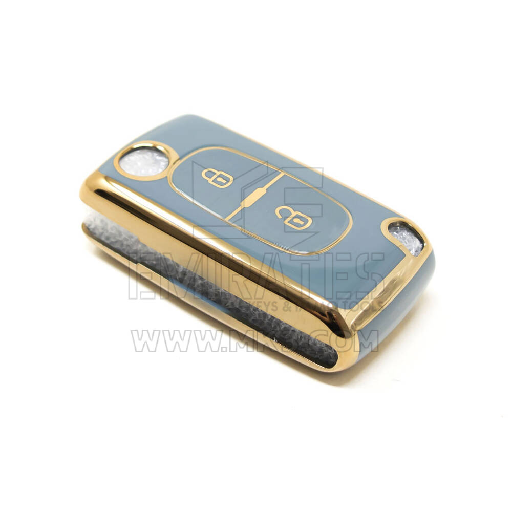 Nuova cover Aftermarket Nano di alta qualità per chiave remota Peugeot 2 pulsanti colore grigio PG-D11J2 | Chiavi degli Emirati
