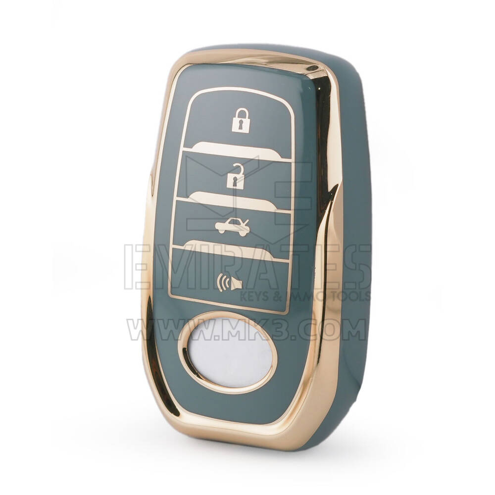 Funda Nano de alta calidad para llave remota de Toyota, 4 botones, Color gris, TYT-A11J4