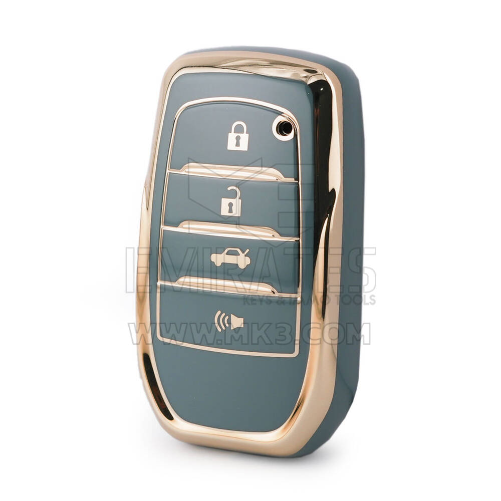 Funda Nano de alta calidad para llave remota de Toyota, 4 botones, Color gris, TYT-A11J4H