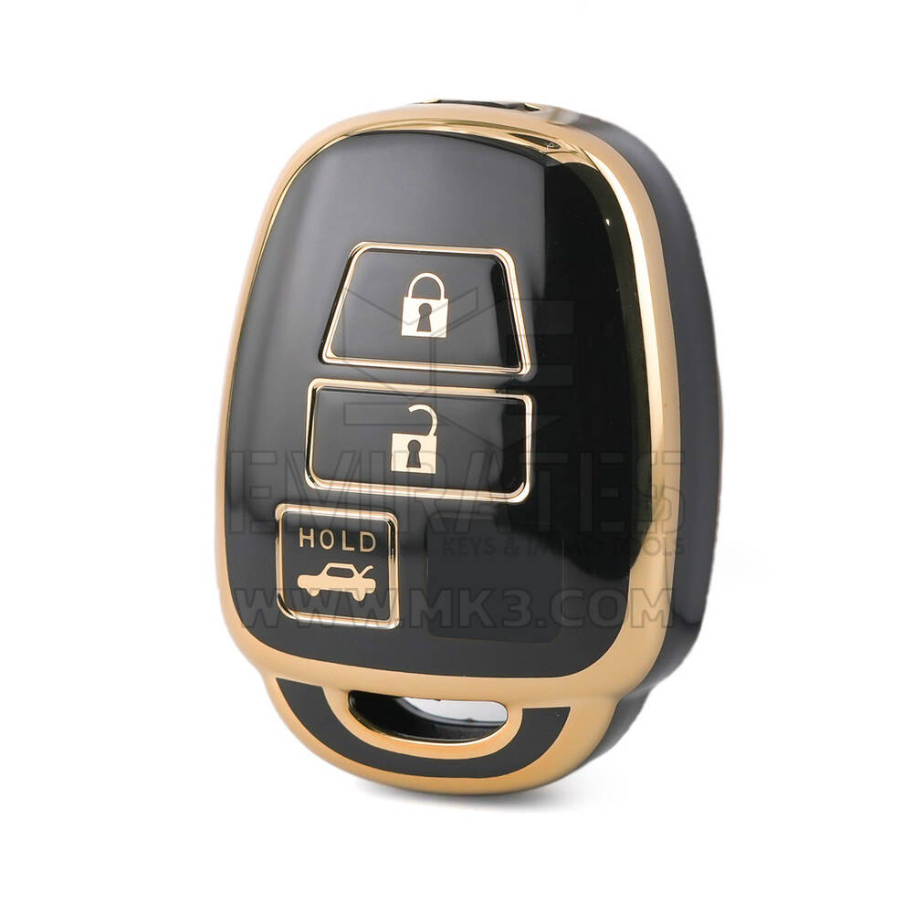 Funda Nano de alta calidad para llave remota de Toyota, 3 botones, Color negro, TYT-E11J3