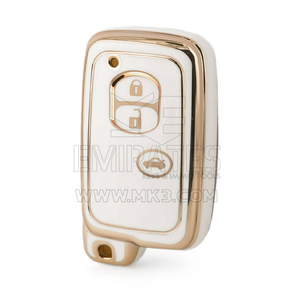 Funda Nano de alta calidad para llave remota de Toyota, 3 botones, Color blanco, TYT-H11J3A