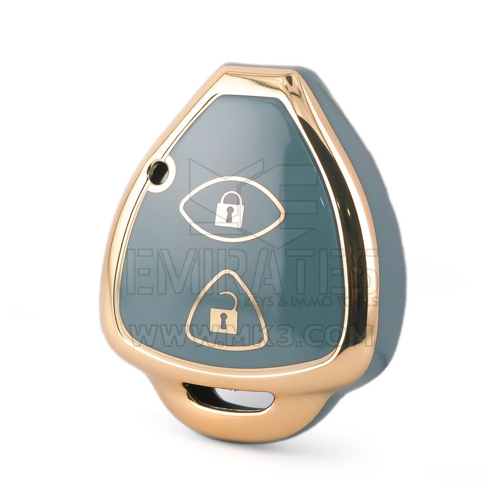 Funda Nano de alta calidad para llave remota de Toyota, 2 botones, Color gris, TYT-K11J2