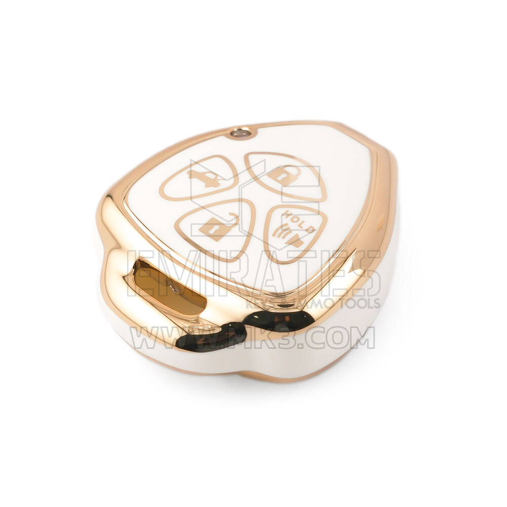 Nueva cubierta Nano de alta calidad para llave remota de Toyota, 4 botones, Color blanco, TYT-K11J4 | Cayos de los Emiratos