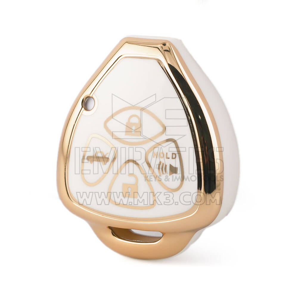 Funda Nano de alta calidad para llave remota de Toyota, 4 botones, Color blanco, TYT-K11J4