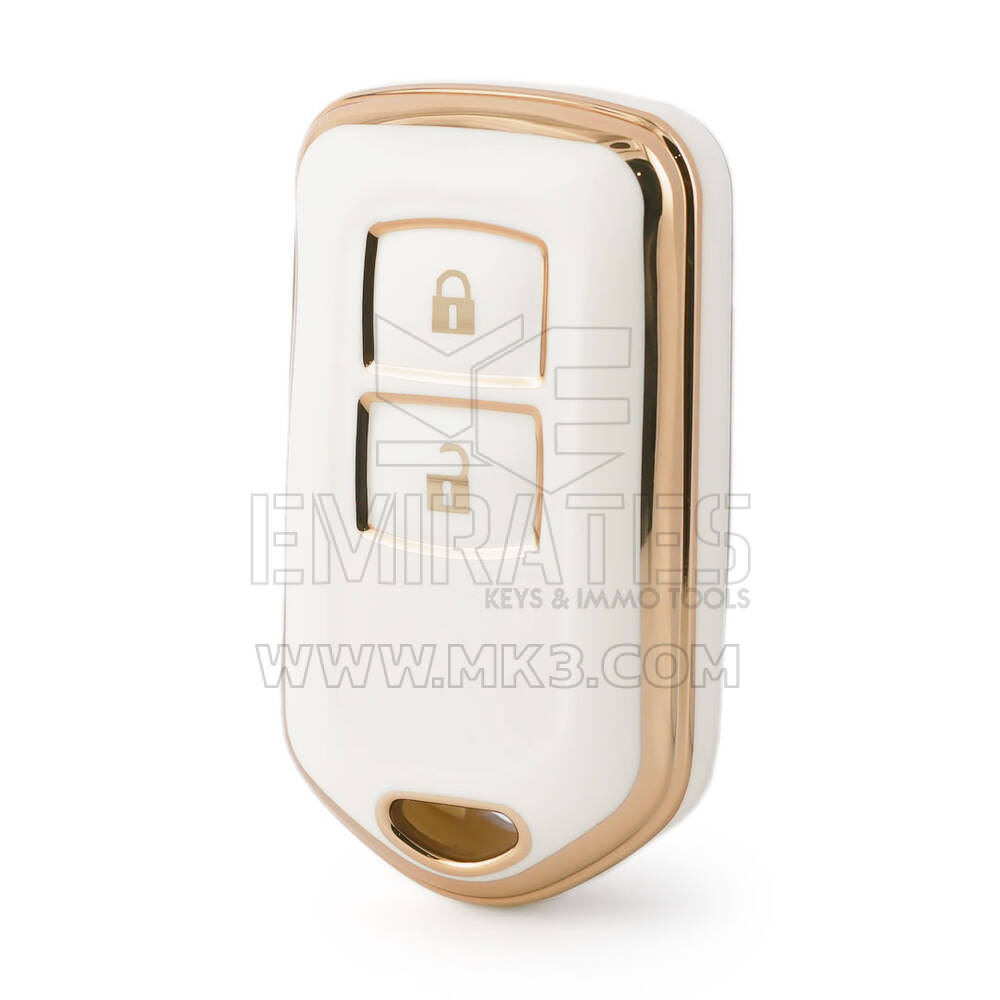Funda Nano de alta calidad para llave remota de Toyota, 2 botones, Color blanco, TYT-L11J2
