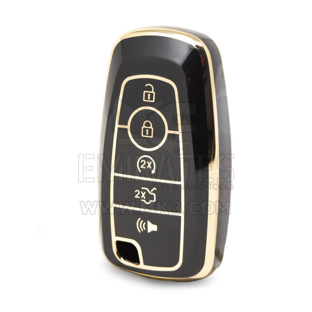 Capa Nano de alta qualidade para chave remota Ford 5 botões cor preta Ford-B11J5