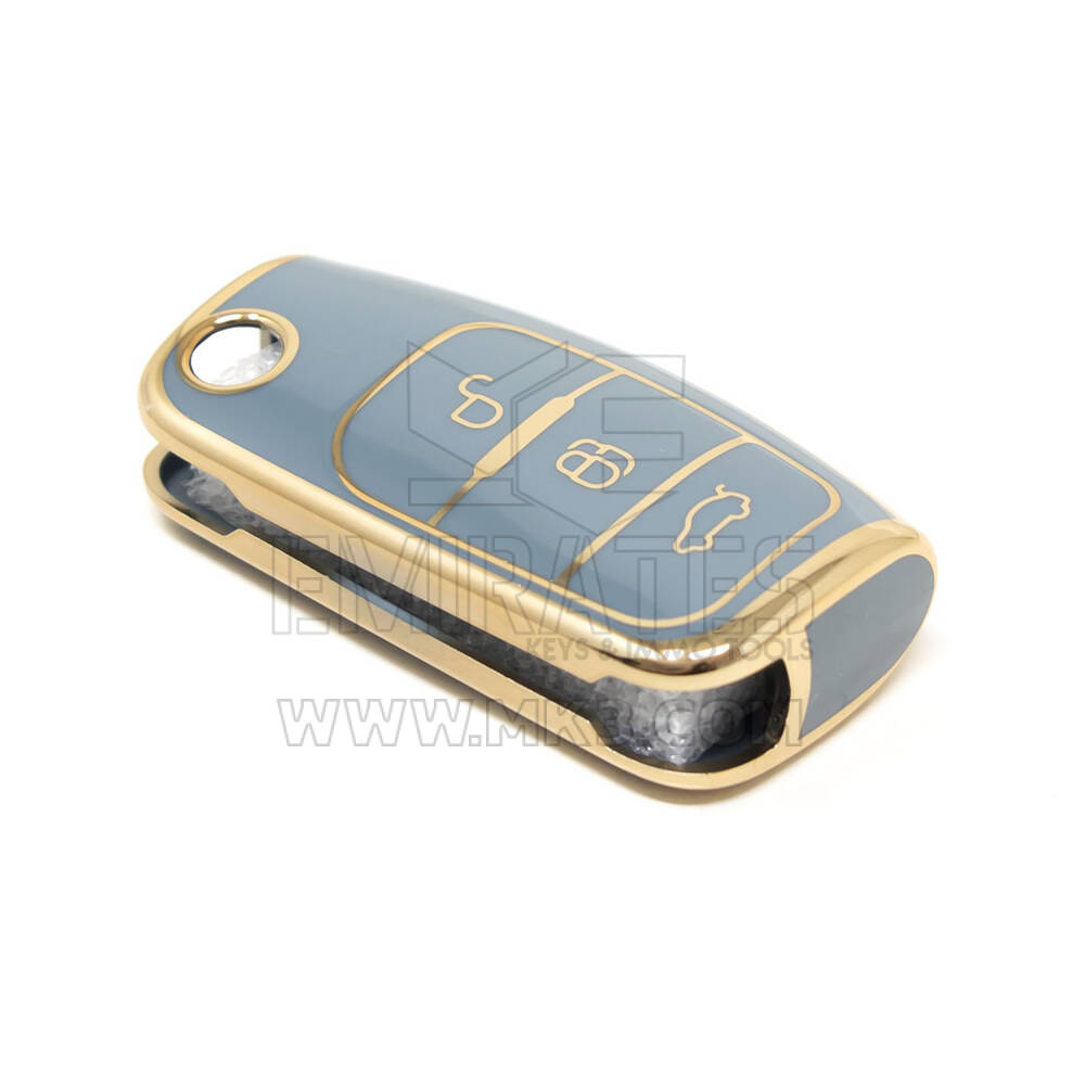 Novo aftermarket nano capa de alta qualidade para ford focus flip remoto chave 3 botões cor cinza Ford-G11J | Chaves dos Emirados