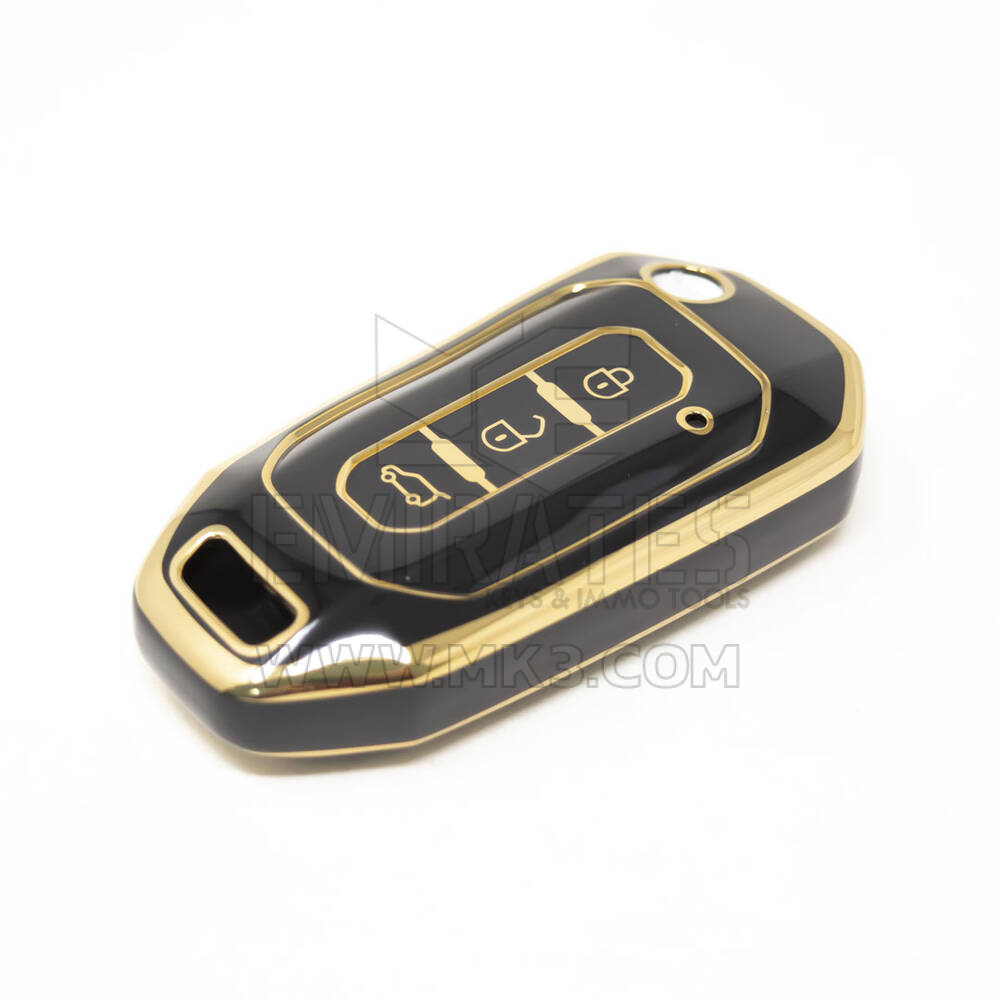 Novo aftermarket nano capa de alta qualidade para ford flip remoto chave 3 botões cor preta Ford-I11J | Chaves dos Emirados