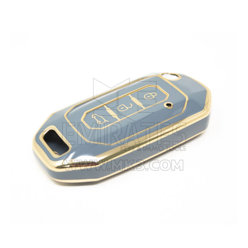 Novo aftermarket nano capa de alta qualidade para ford flip remoto chave 3 botões cor cinza Ford-I11J | Chaves dos Emirados