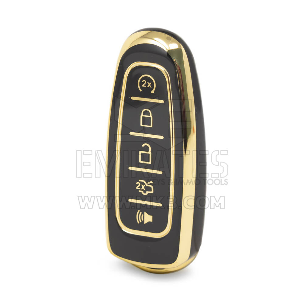 Capa Nano de alta qualidade para chave remota Ford 5 botões cor preta Ford-J11J