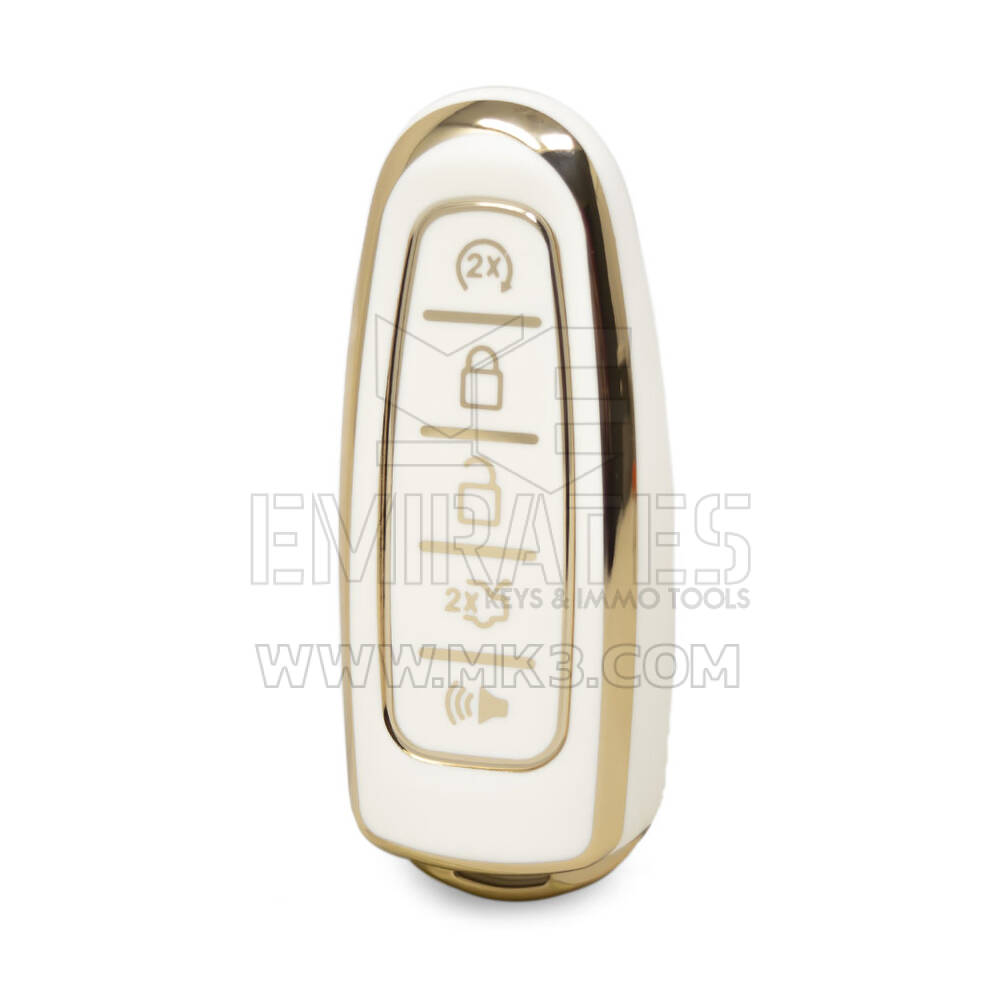 Capa Nano de alta qualidade para chave remota Ford 5 botões cor branca Ford-J11J