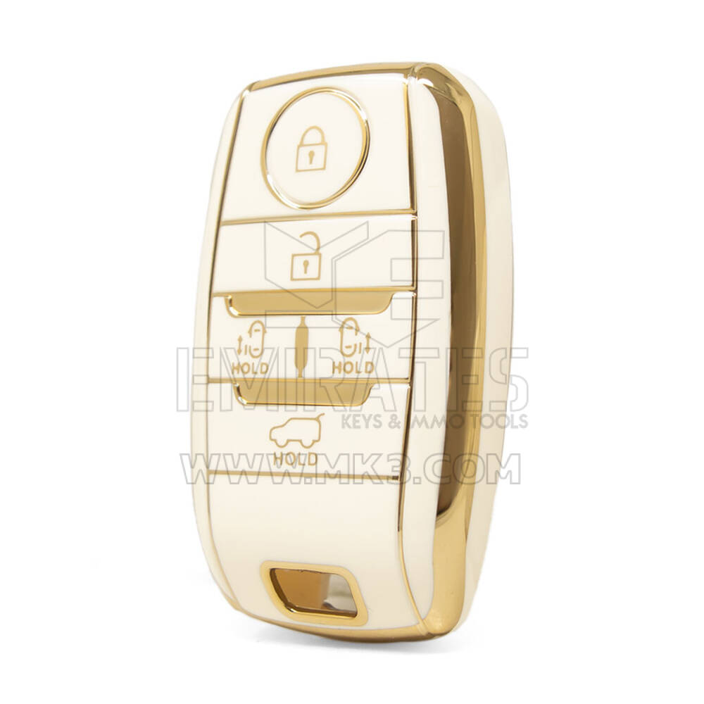 Нано-чехол высокого качества для дистанционного ключа Kia с 5 кнопками белого цвета KIA-D11J5