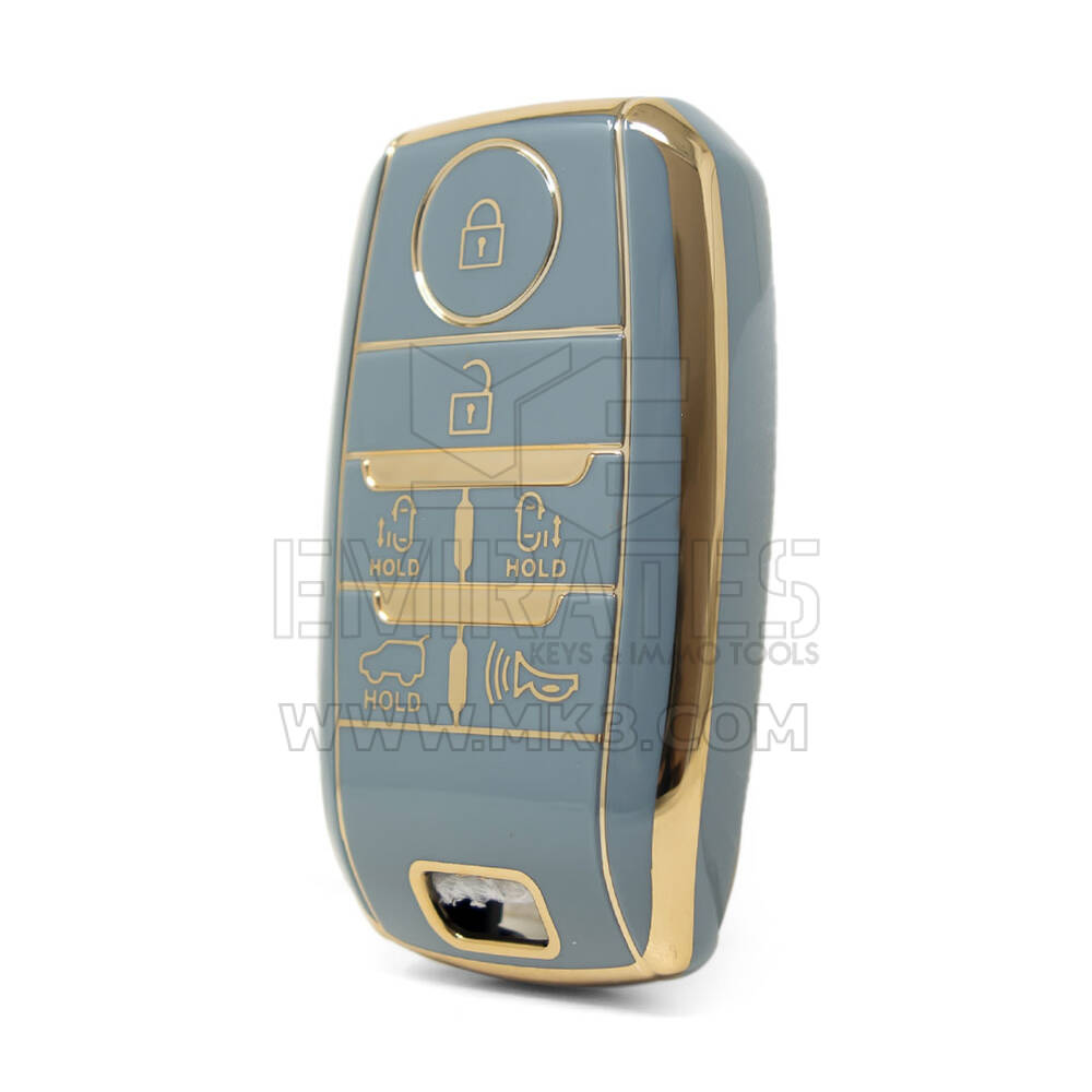 Нано-чехол высокого качества для дистанционного ключа Kia с 6 кнопками серого цвета KIA-D11J6