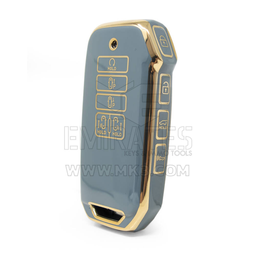 Нано-чехол высокого качества для дистанционного ключа Kia 9 кнопок серого цвета KIA-I11J9