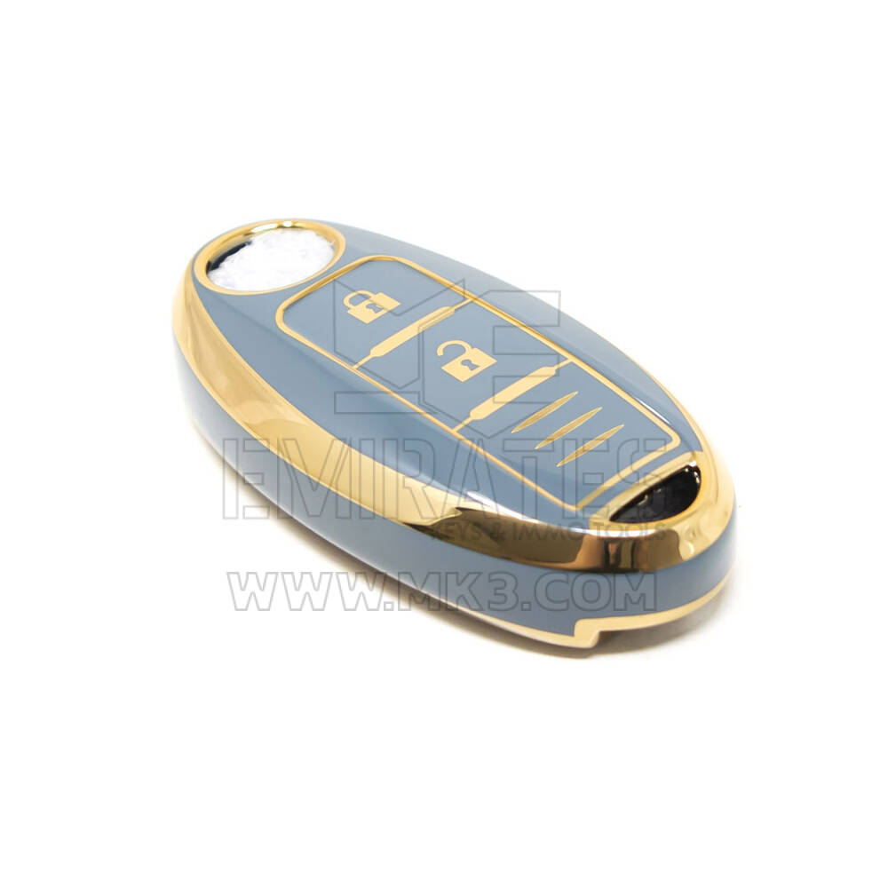 Nuova copertura aftermarket Nano di alta qualità per chiave remota Nissan 2 pulsanti colore grigio NS-A11J3C | Chiavi degli Emirati