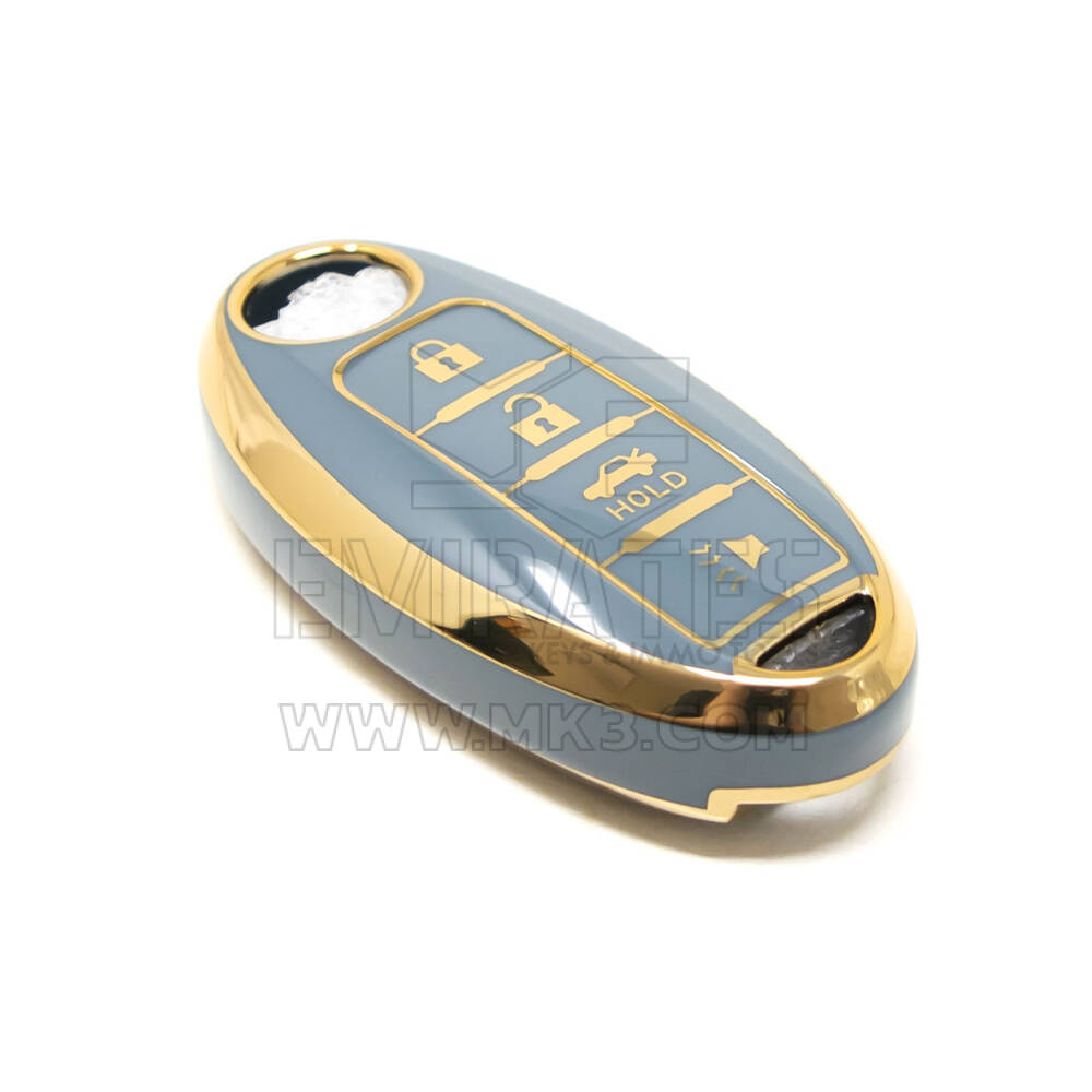 New Aftermarket Nano High Quality Cover For Nissan Remote Key 3+1 Buttons Gray Color NS-A11J4A | Emirates Keys
