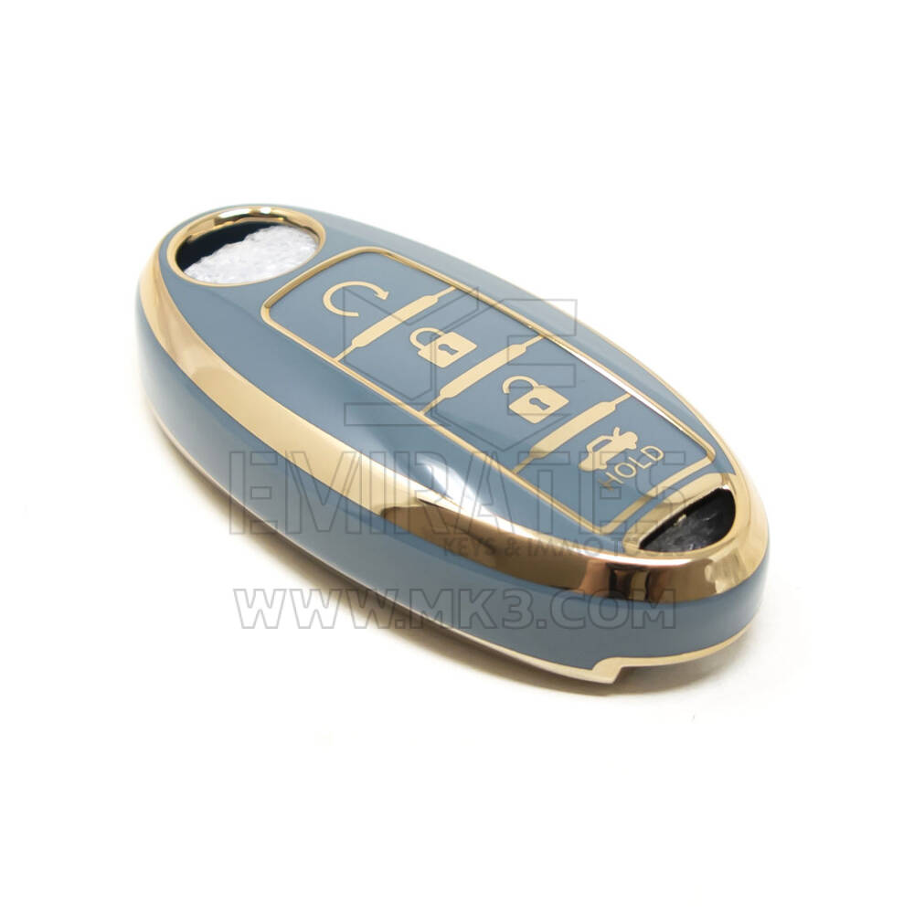 Nuova cover aftermarket Nano di alta qualità per chiave remota Nissan 4 pulsanti colore grigio NS-A11J4B | Chiavi degli Emirati