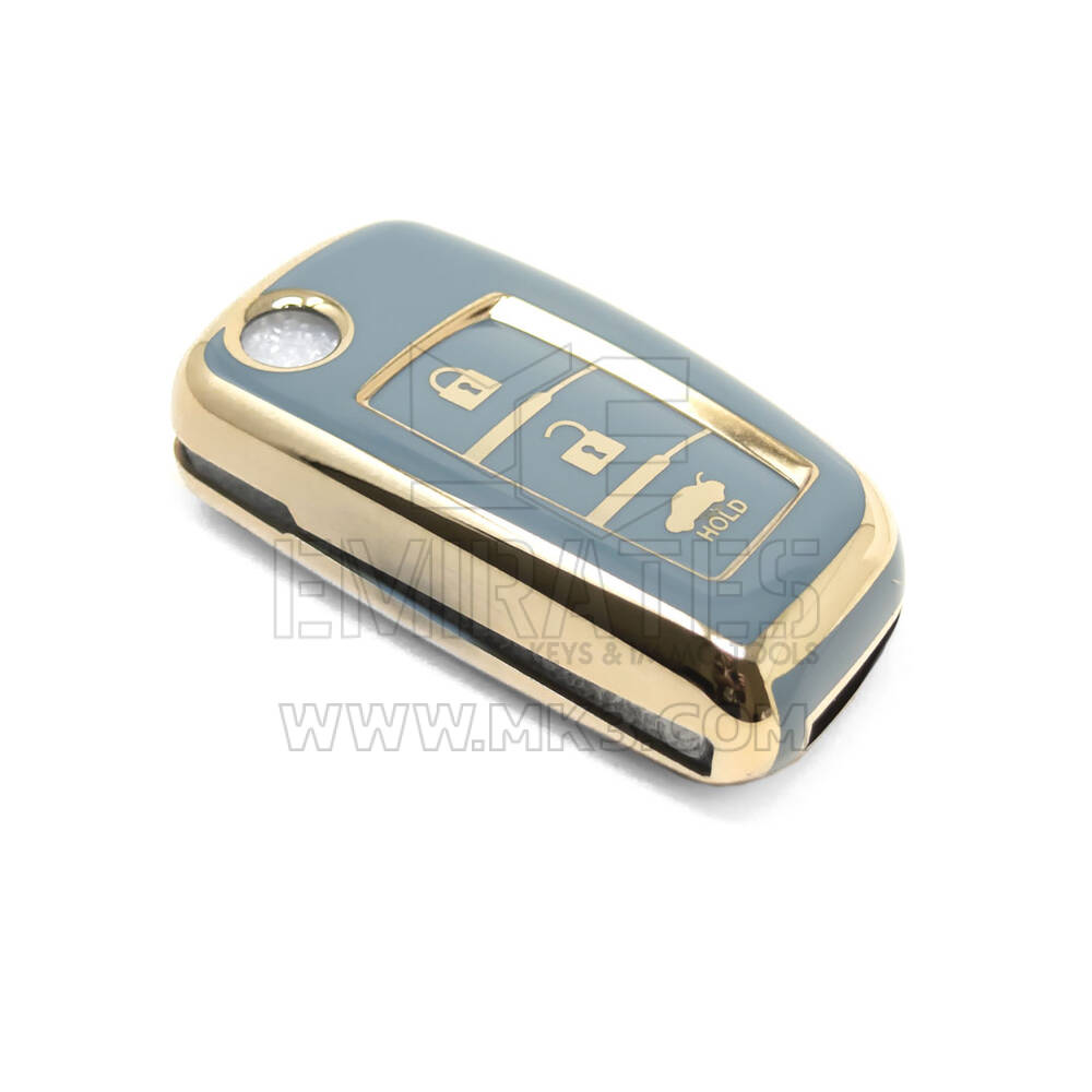 Nuova cover aftermarket Nano di alta qualità per chiave remota Nissan Flip 3 pulsanti colore grigio NS-B11J3 | Chiavi degli Emirati