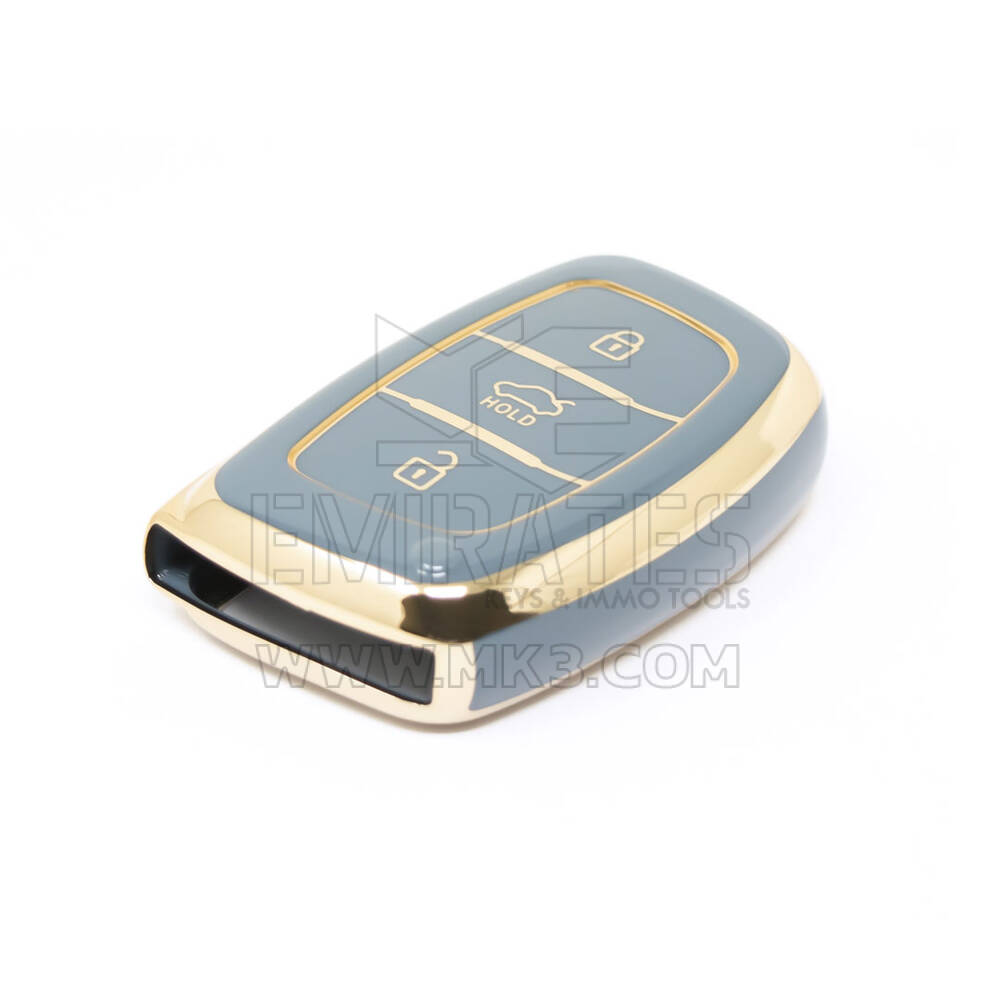 Nueva cubierta Nano de alta calidad del mercado de accesorios para llave remota inteligente Hyundai Tucson, 3 botones, Color gris, HY-A11J3B | Cayos de los Emiratos