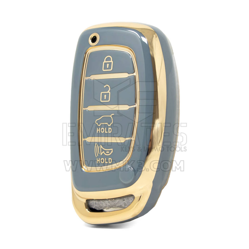 Funda Nano de alta calidad para llave remota inteligente Hyundai Tucson, 4 botones, Color gris, HY-A11J4A