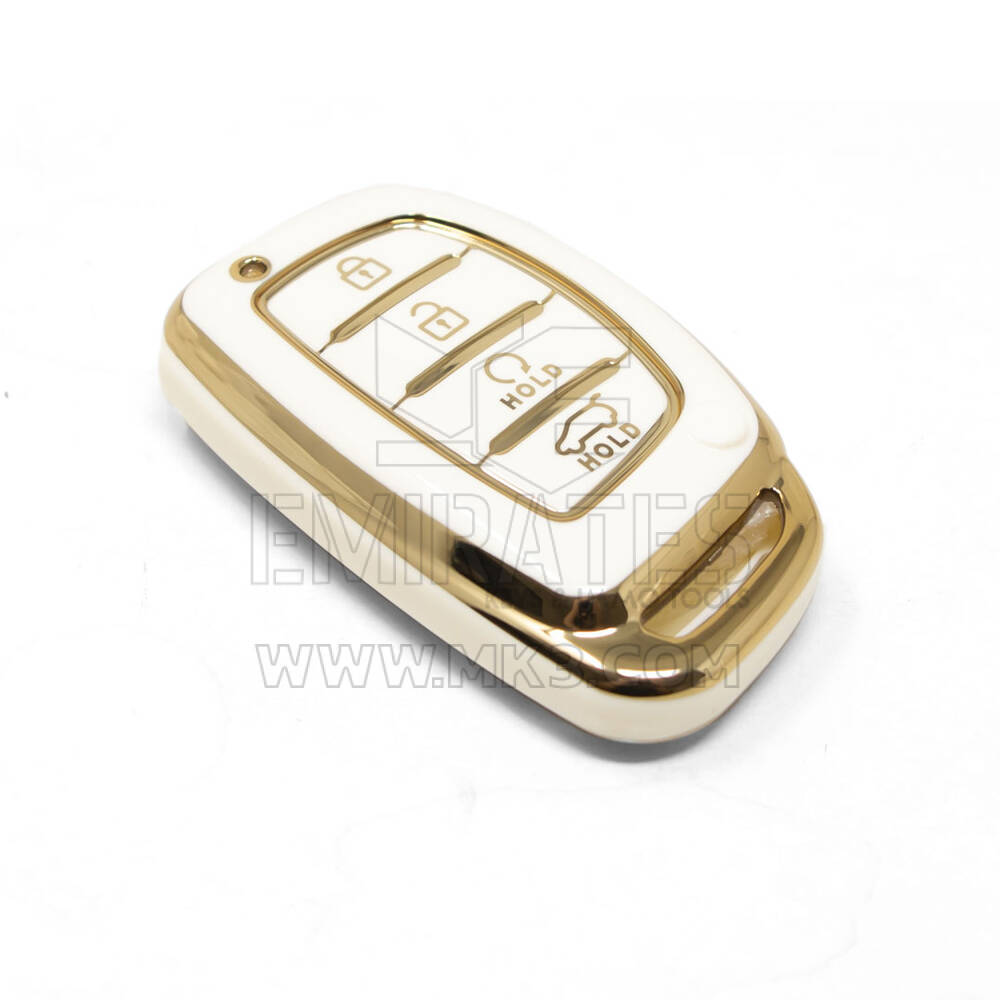 Nueva cubierta Nano de alta calidad del mercado de accesorios para llave remota inteligente Hyundai, 4 botones, Color blanco, HY-A11J4B | Cayos de los Emiratos
