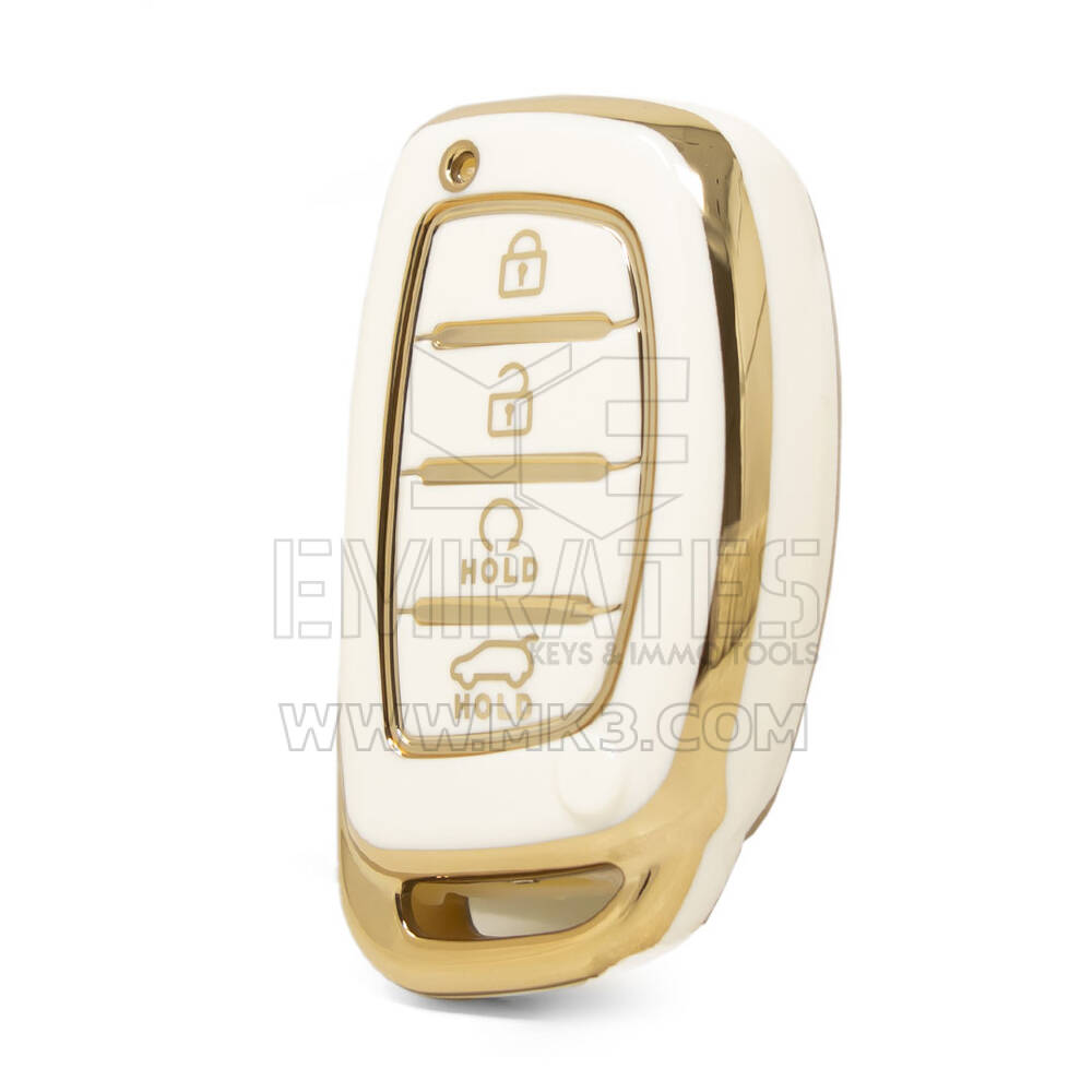 Funda Nano de alta calidad para llave remota inteligente Hyundai, 4 botones, Color blanco, HY-A11J4B