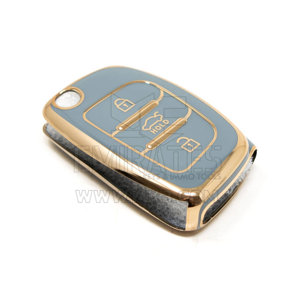 Nueva funda Nano de alta calidad para llave remota Hyundai Sonata, 3 botones, Color gris, HY-B11J3B | Cayos de los Emiratos