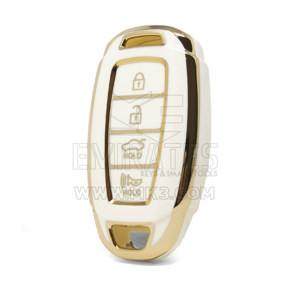 Funda Nano de alta calidad para llave remota Hyundai, 4 botones, Color blanco, HY-D11J4A