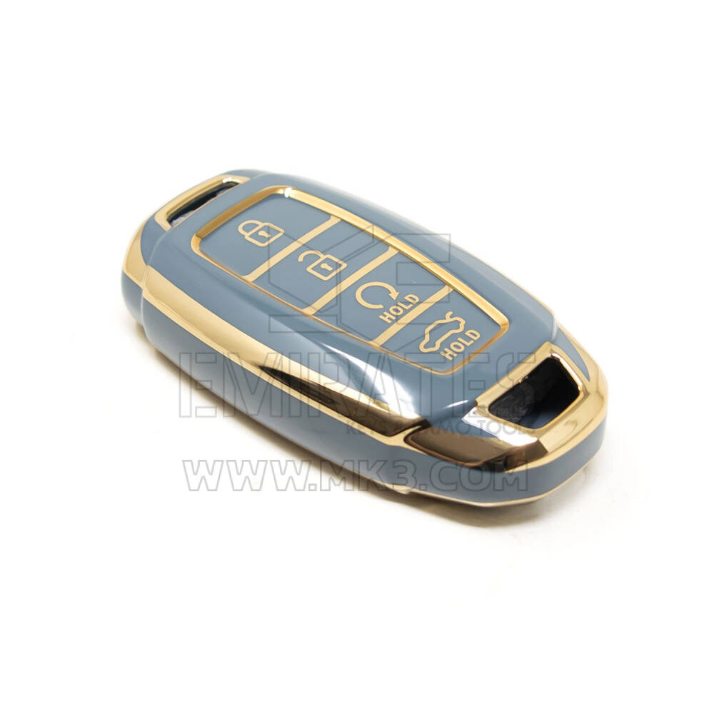 Nueva cubierta Nano de alta calidad del mercado de accesorios para llave remota Hyundai Kona 4 botones Color gris HY-D11J4B | Cayos de los Emiratos