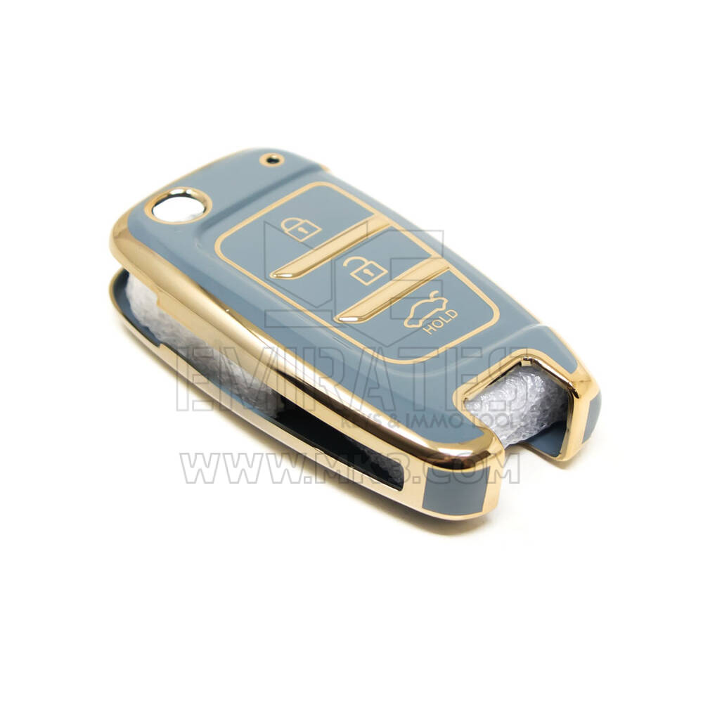 Nueva cubierta Nano de alta calidad del mercado de accesorios para llave remota Hyundai 2020, 3 botones, Color gris, HY-E11J3 | Cayos de los Emiratos