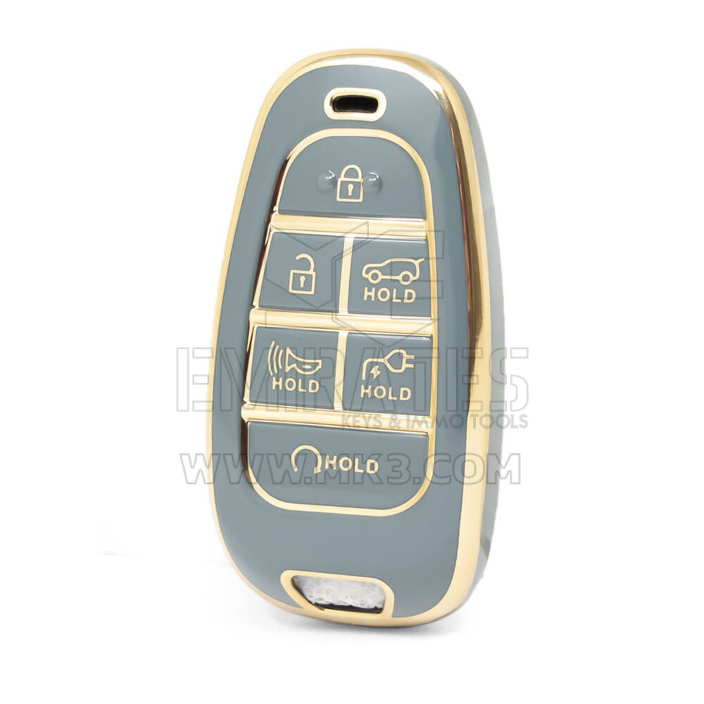 Funda Nano de alta calidad para llave remota Hyundai, 6 botones, Color gris, HY-H11J6B