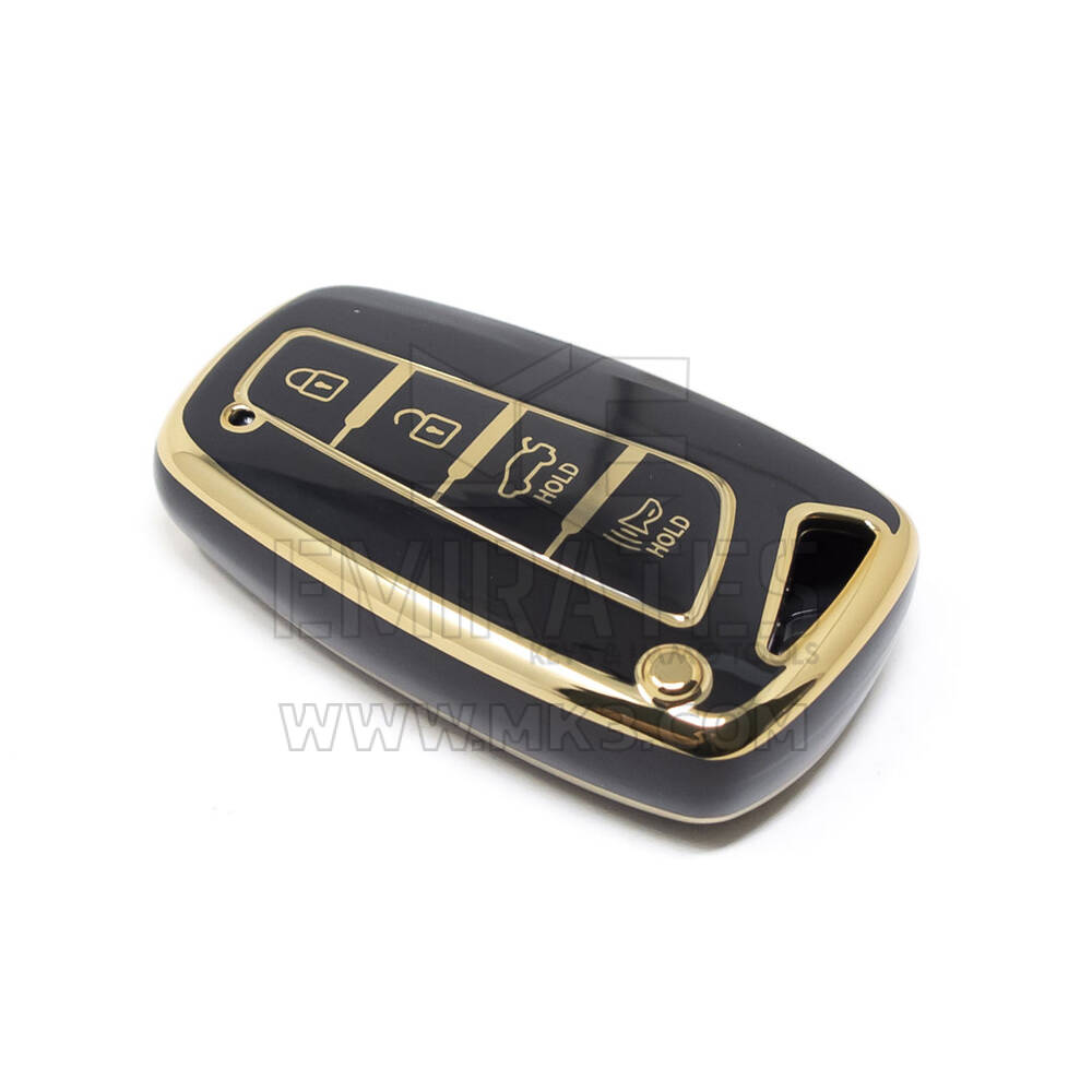Nueva cubierta Nano de alta calidad del mercado de accesorios para llave remota Hyundai, 4 botones, Color negro, HY-J11J | Cayos de los Emiratos