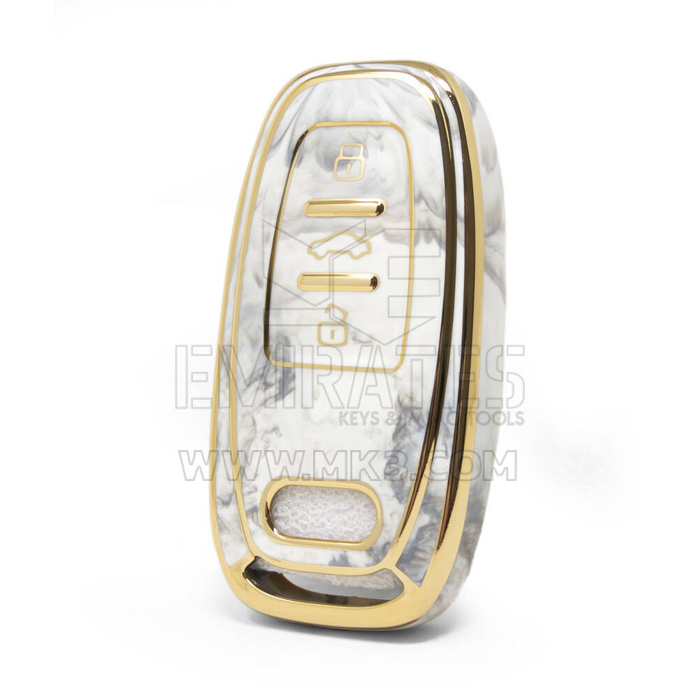 Capa de mármore nano de alta qualidade para chave remota Audi 3 botões cor branca Audi-A12J