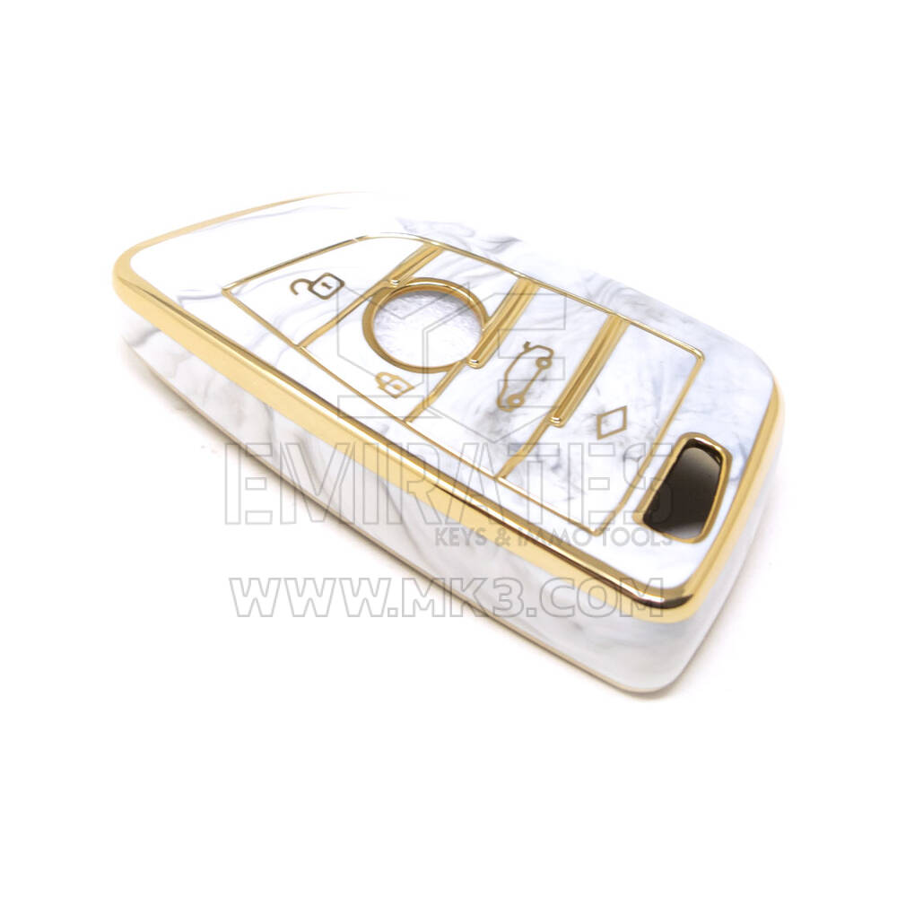 Novo aftermarket nano capa de mármore de alta qualidade para chave remota bmw 4 botões cor branca BMW-B12J4 | Chaves dos Emirados