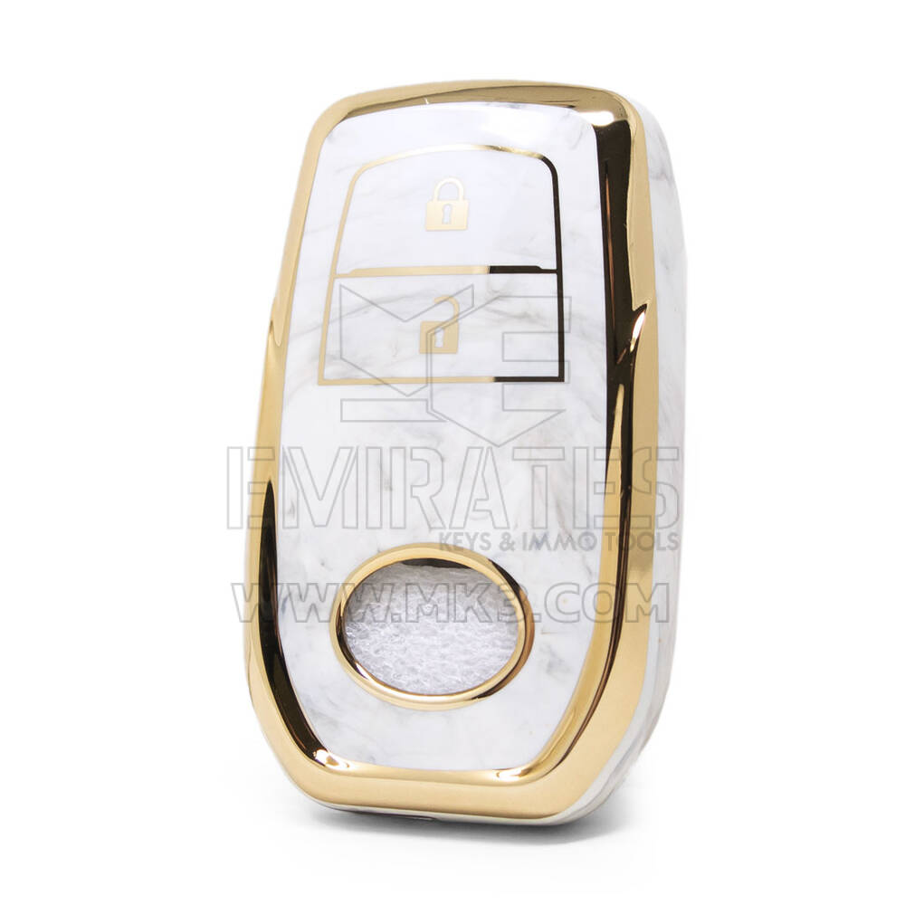 Нано-высококачественная мраморная крышка для удаленного ключа Toyota с 3 кнопками белого цвета TYT-A12J2