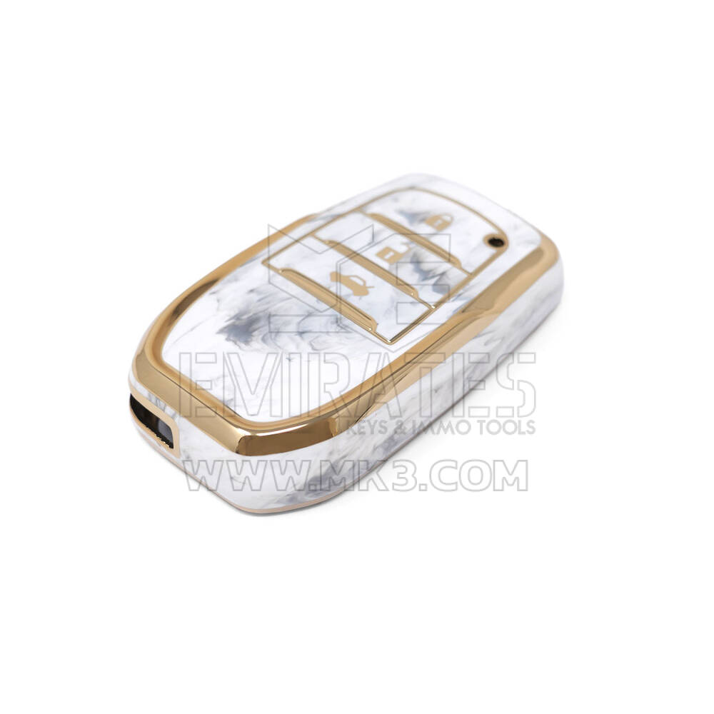 Nueva cubierta de mármol Nano de alta calidad del mercado de accesorios para llave remota Toyota 3 botones Color blanco TYT-A12J3H | Cayos de los Emiratos