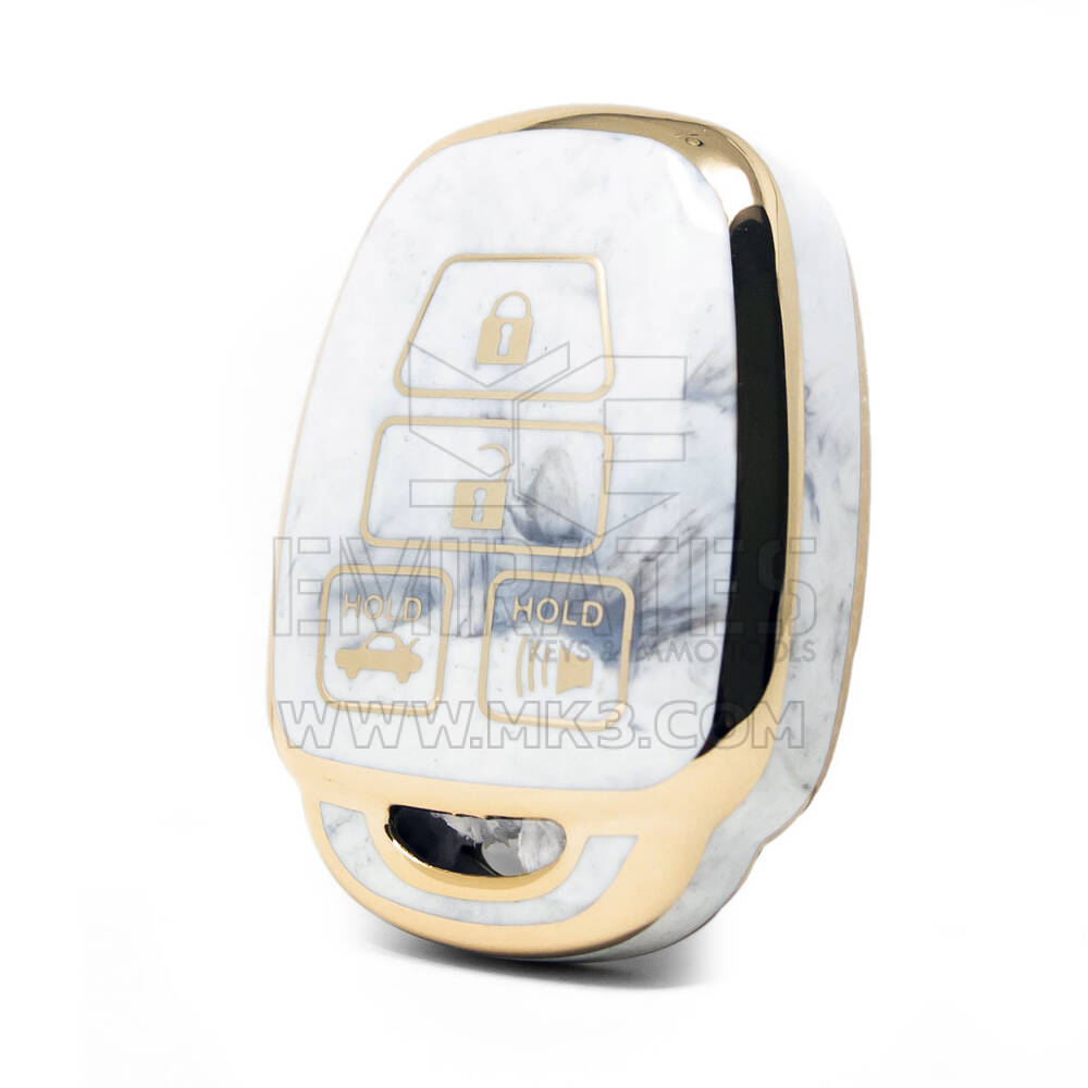 Nano cubierta de mármol de alta calidad para llave remota Toyota, 4 botones, Color blanco TYT-E12J4
