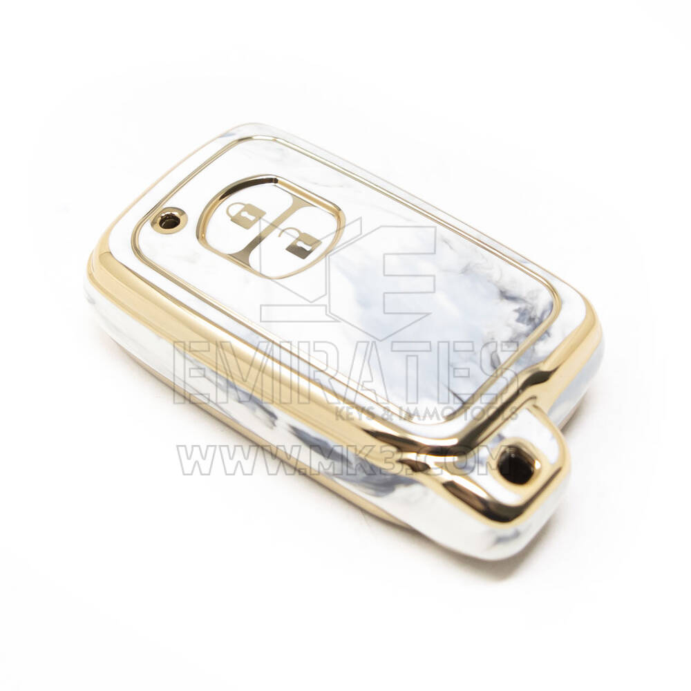 Nueva cubierta de mármol Nano de alta calidad del mercado de accesorios para llave remota Toyota 2 botones Color blanco TYT-H12J2 | Cayos de los Emiratos