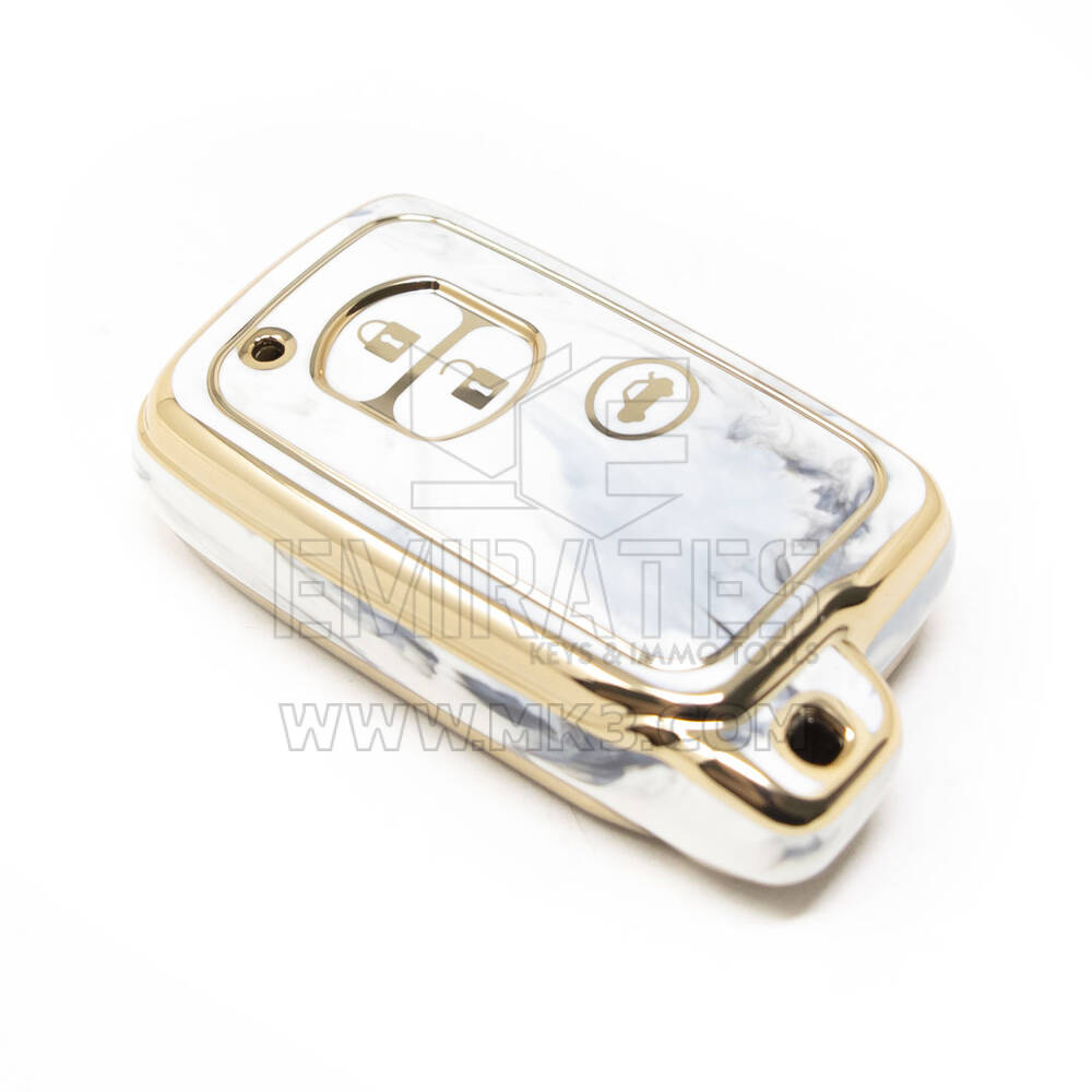 Nueva cubierta de mármol Nano de alta calidad del mercado de accesorios para llave remota Toyota 3 botones Color blanco TYT-H12J3A | Cayos de los Emiratos